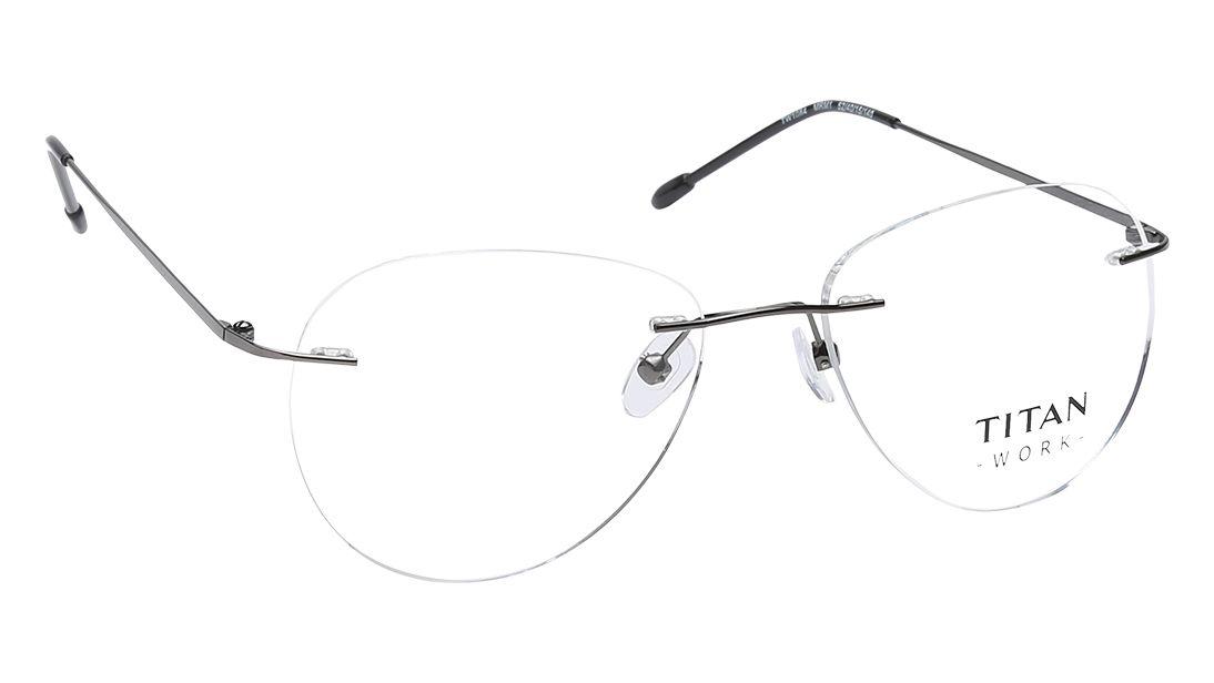Black Aviator Rimless Eyeglasses from Titan