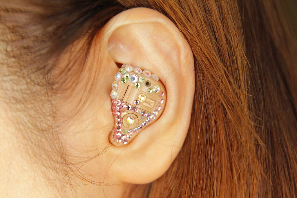 Hearing aid | decorated hearing aid with Swarovskies | Soichi Yokoyama | Flickr